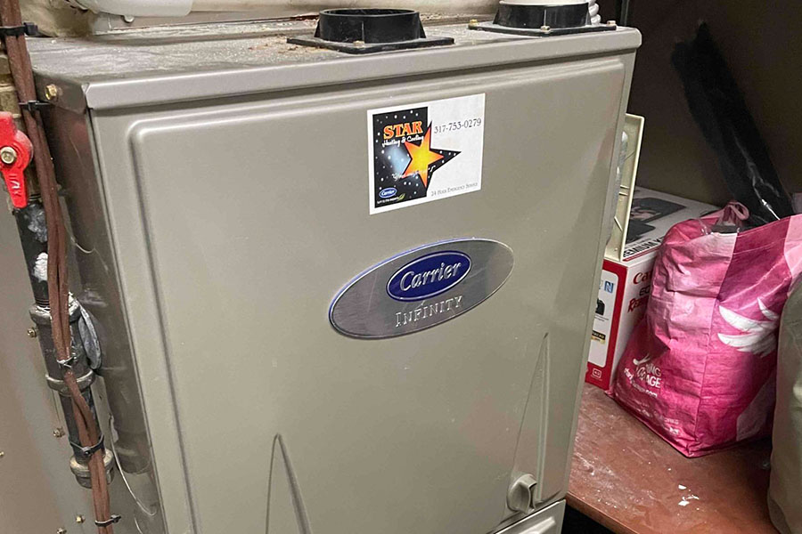 Furnace in a storage area