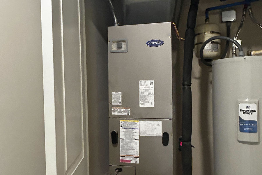Furnace and water heater in a residential utility room